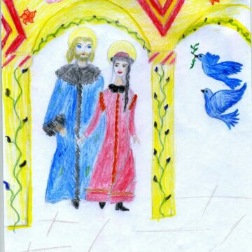 Рисунки школьников к спектаклю «Предание о Петре и Февронии»
